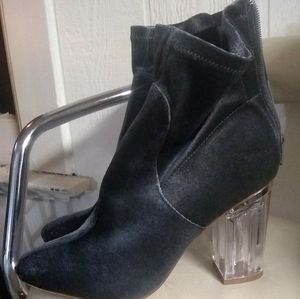 Size 8 silver velour platform never used